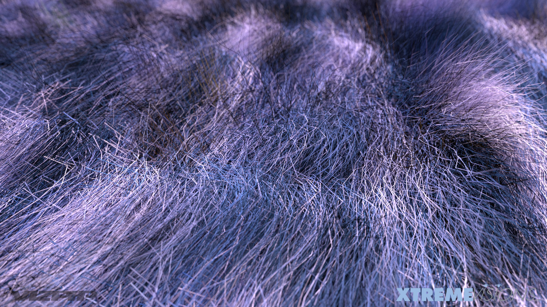 Animal Hair Purple 3D Solid Modeling