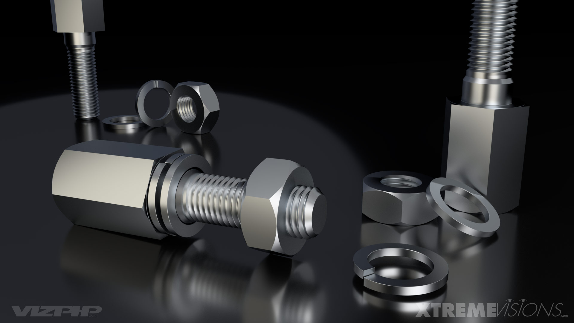 Bolt Washer Nut 3D Solid Modeling