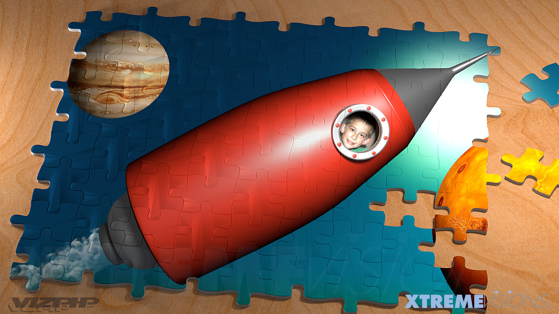 Cody Rocket Ship Puzzle 3D Solid Modeling