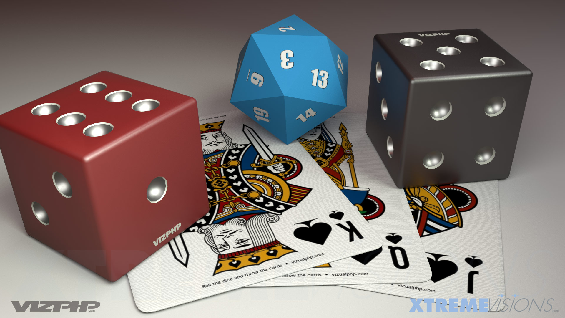 Playing Cards And Dice 3D Solid Modeling